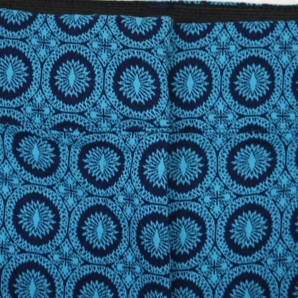 Lane Bryant Ashley Crop Pants Curvy Blue Teal‎ Jacquard Stretch 20 - Picture 9 of 12